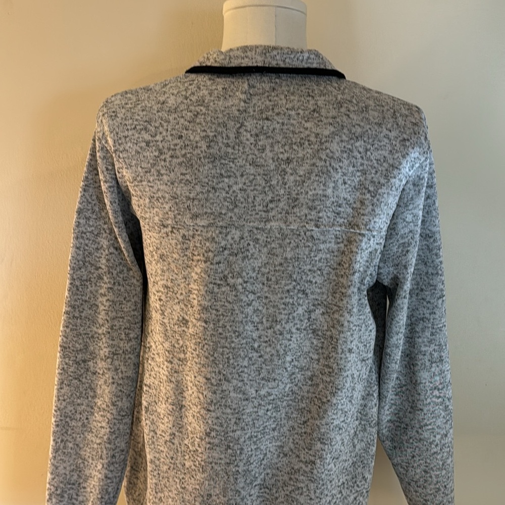 Free Nature Men's Gray Fleece Button Mock Pullover in size M - Picture 7 of 7